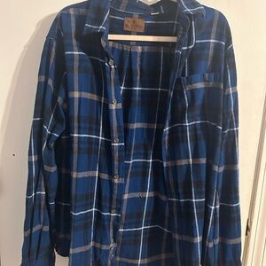 Woolrich Navy and White Plaid Shirt